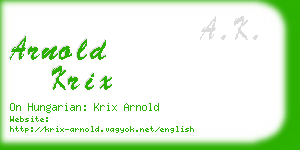 arnold krix business card